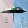 Compact Chinese-Style Oil Painting Umbrella: Portable, Manual Open, UV Protection for Sun & Rain