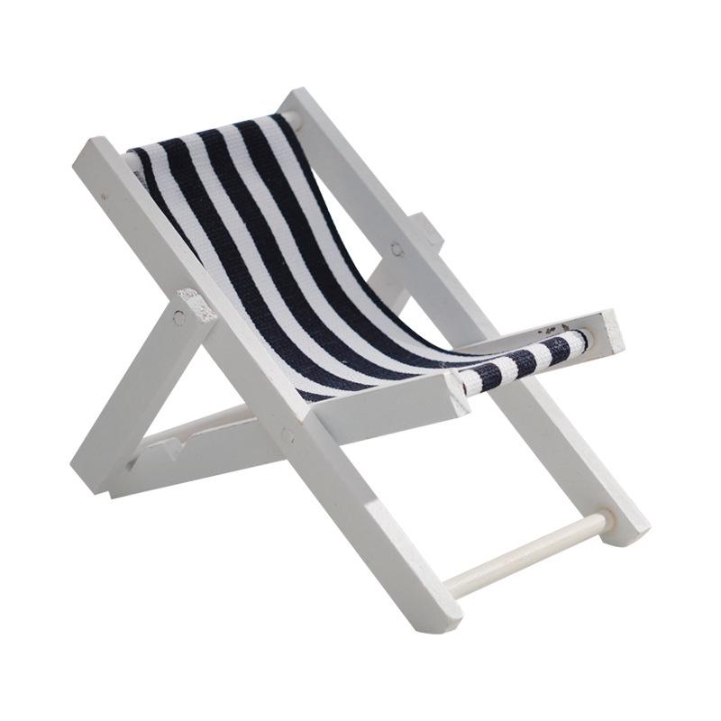 Wooden Beach Chair Ornament Mediterranean Style Mobile Phone Holder Home Room Creative Decoration Jewelry Props
