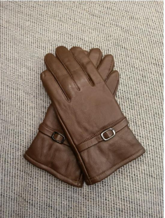 

Женские перчатки из натуральной овчины - теплая зимняя флисовая подкладка, идеально подходят для деловых подарков One Size коричневый