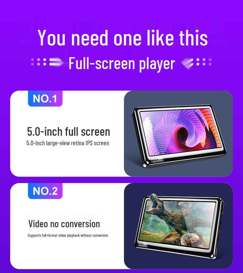 V5 5-inch HD Touchscreen MP5/MP4 Player with MP3 and E-book Functionality