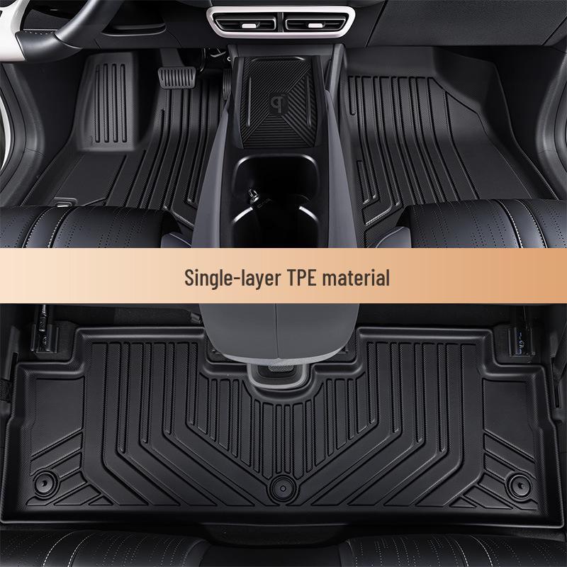 Compatible TPE Floor Mats for BYD: Qinplus, Song L/Pro, Dolphin, Dolphin Seagull, Seal, 06DM, Yuan UP, Han. Single-layer TPE чёрный