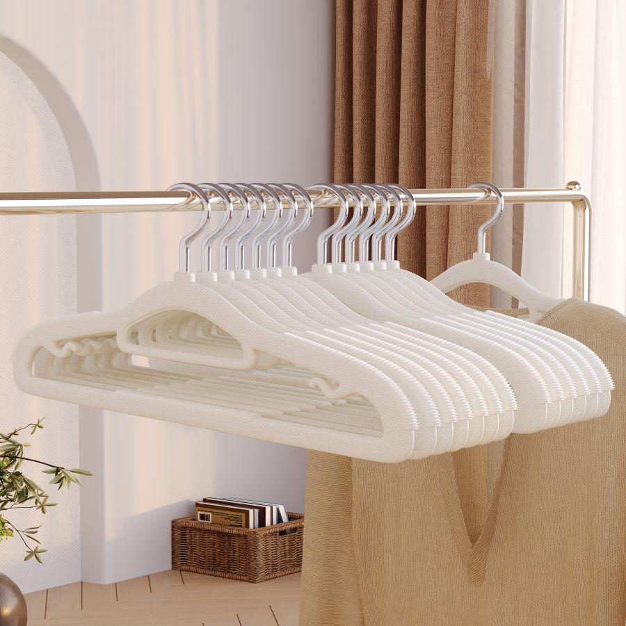 

Я ЗНАЮ Компактная пластиковая вешалка для рубашек и костюмов с противоскользящим покрытием 10 шт. Высококачественная вешалка для одежды и пальто белый