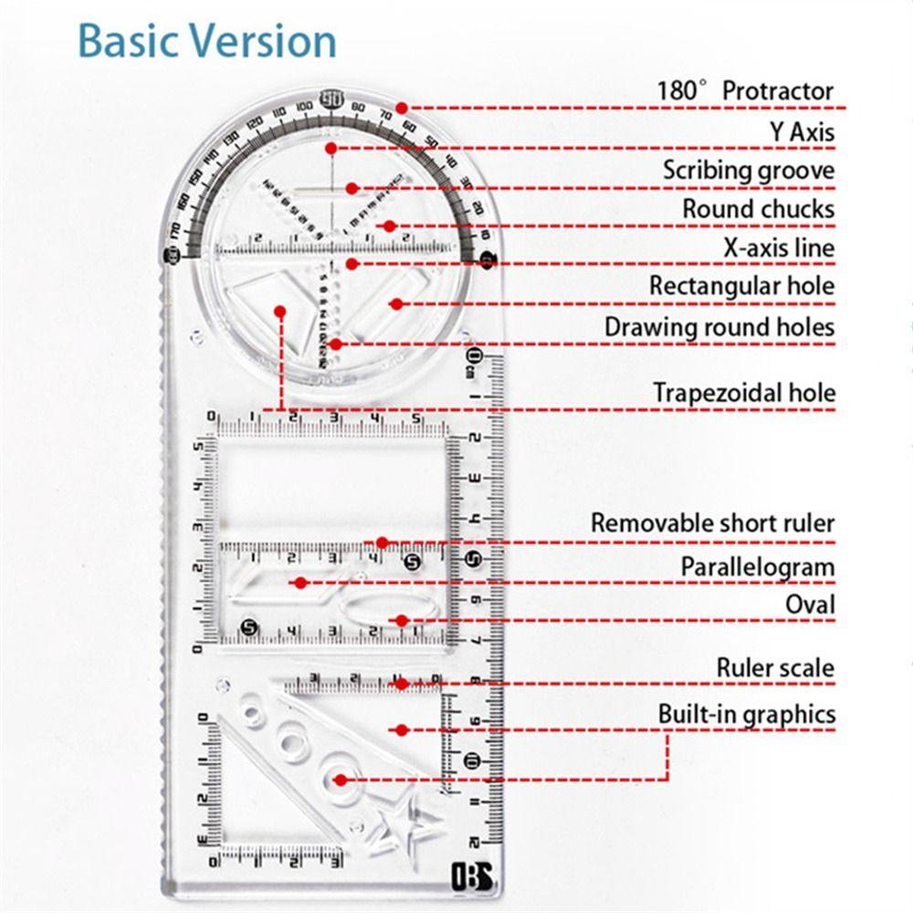 Kreslicí pravítka Geometrické pravítko Matematická kreslicí šablona Matematické pravítko Pro studenty