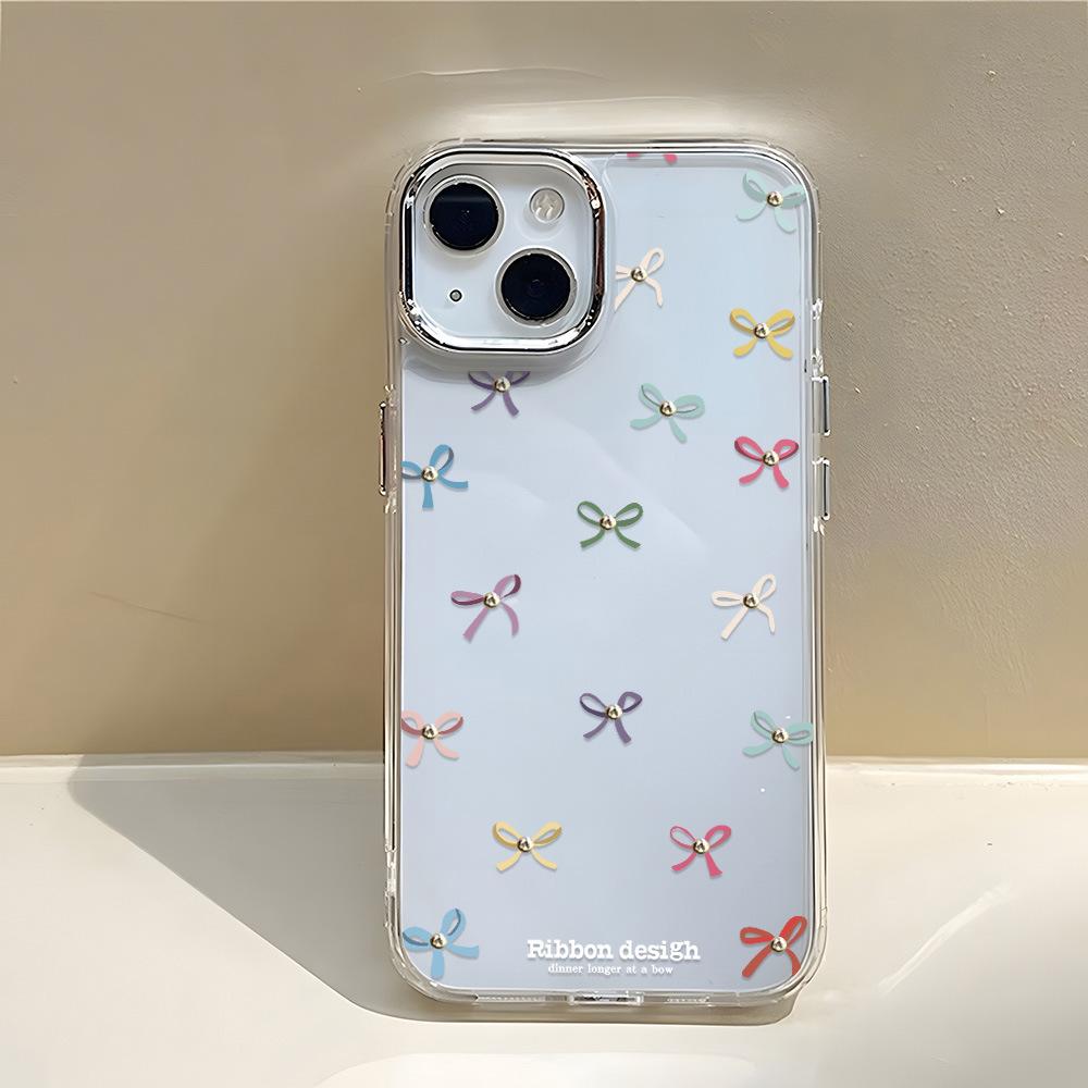 Applicable To iPhone17ProMax Fresh Full Screen Color Bow Mobile Phone Case Apple 16 Soft Case 15 Generation Ins