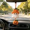 Crochet Ghost Hanging Decor Halloween Decoration, Handmade Ornament for Car Backpack Charms Rearview Mirror, Knit Yarn Pendant Holiday Hand Woven