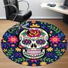 1pc Sugar Skull Decor Carpet, Round Non Slip Durable Large Size Office Carpet, Suitable for Office