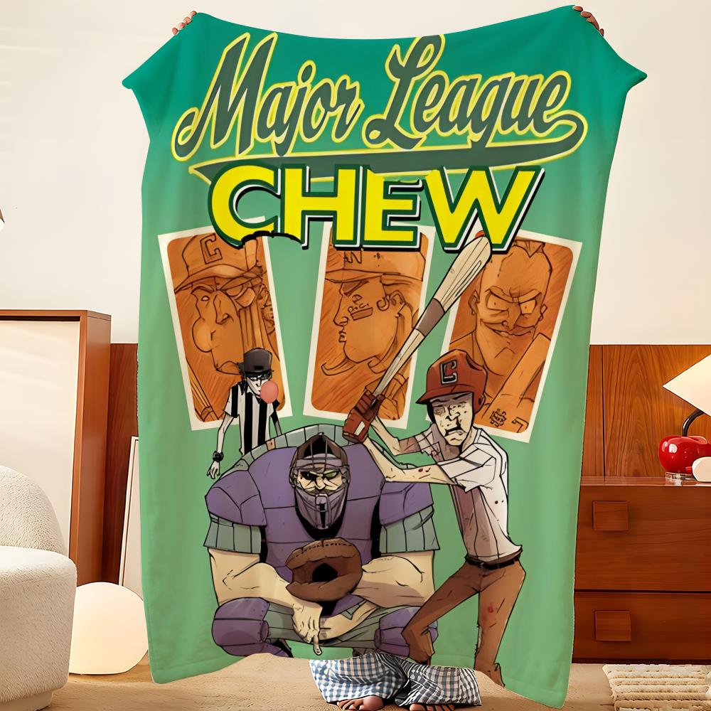 Comic C-Chew Throw Flannel Throw Blanket, Lightweight Cozy, Durable Washable Cute Cool