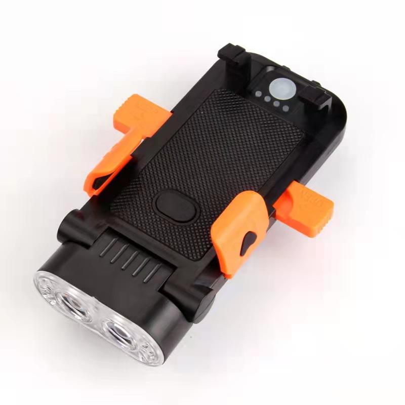 Bicycle 4-in-1 Headlight Riding Mobile Phone Bracket USB Charging Horn Lamp Mountain Bike Night Riding Lighting Headlights.