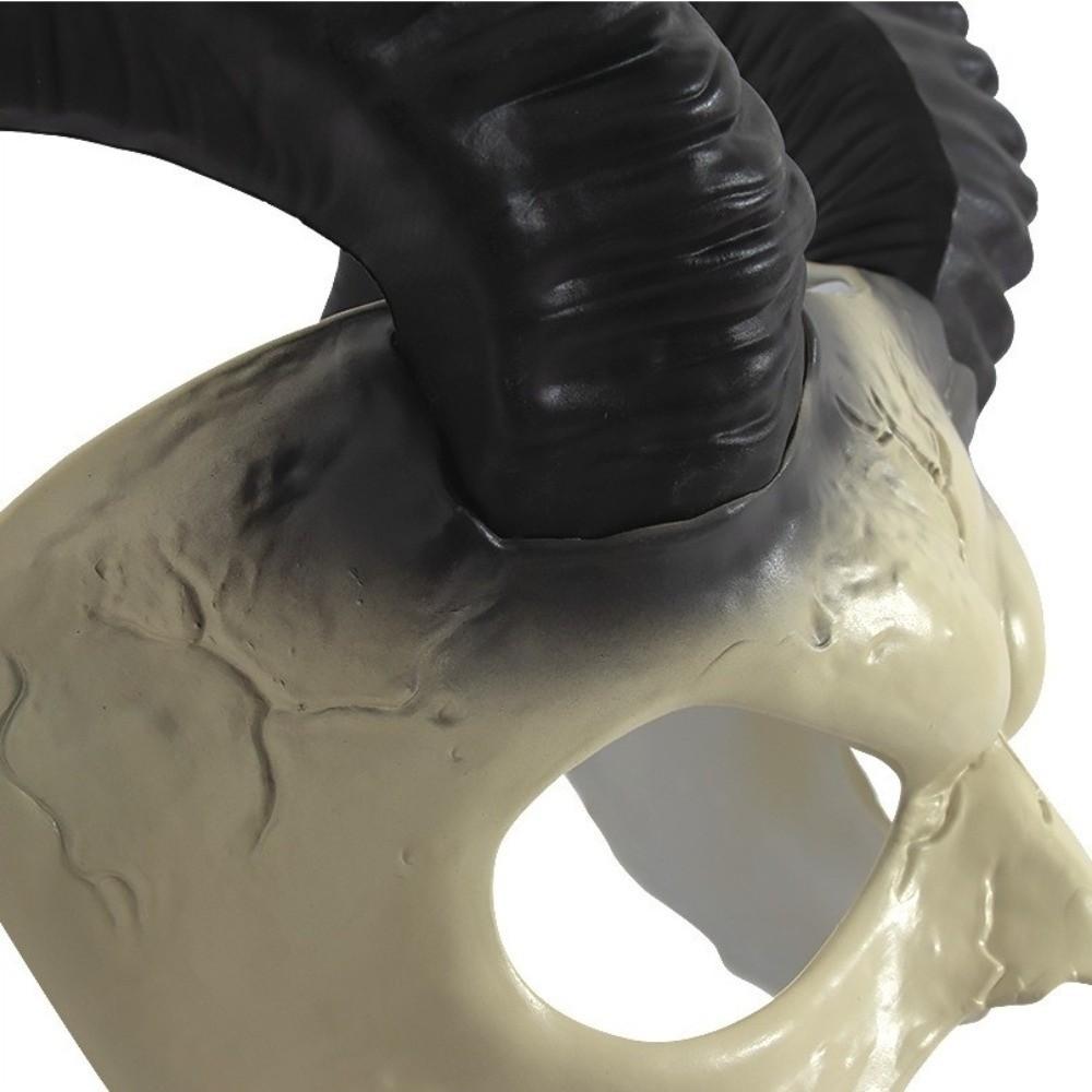 Plastic Halloween Mask Half Face Demon Mask Creative Sheep Horn Mask Dress Up Party