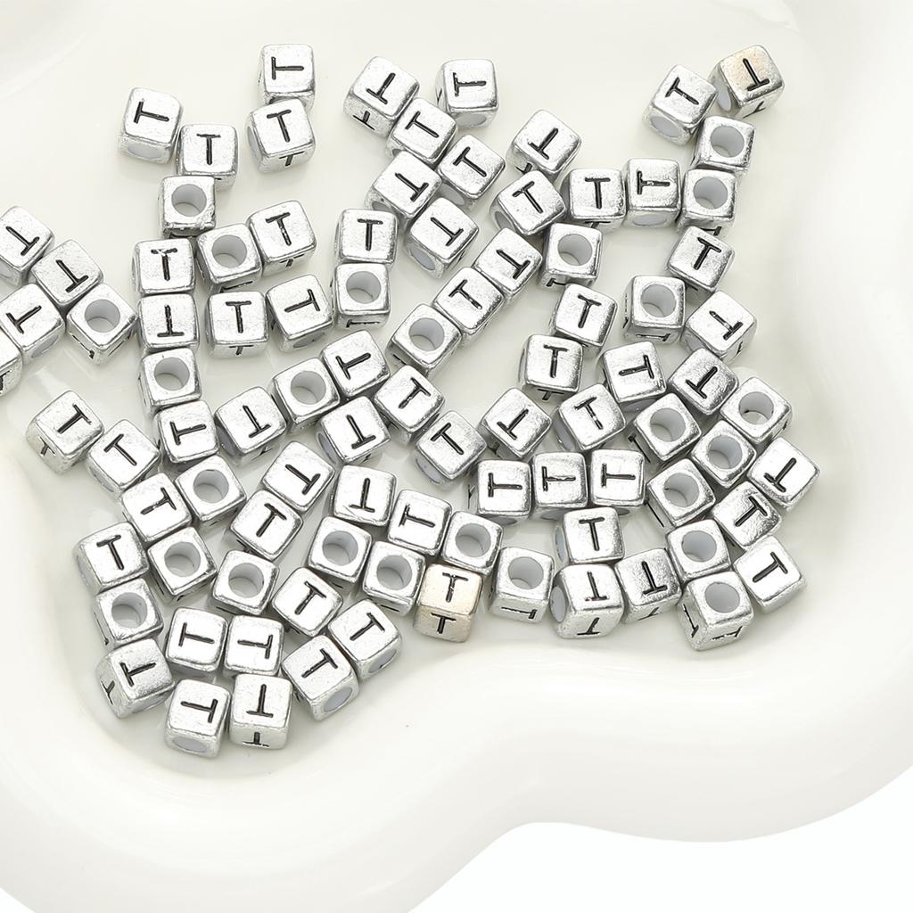 Mărgele Handmade Mărgele Acrilice Alfabet Mărgele Pătrate Mărgele Plate Mărgele Rotunde Handmade DIY Accesorii Bijuterii Mărgele Distanțiere Brățară Mărgele Înșirate Manual