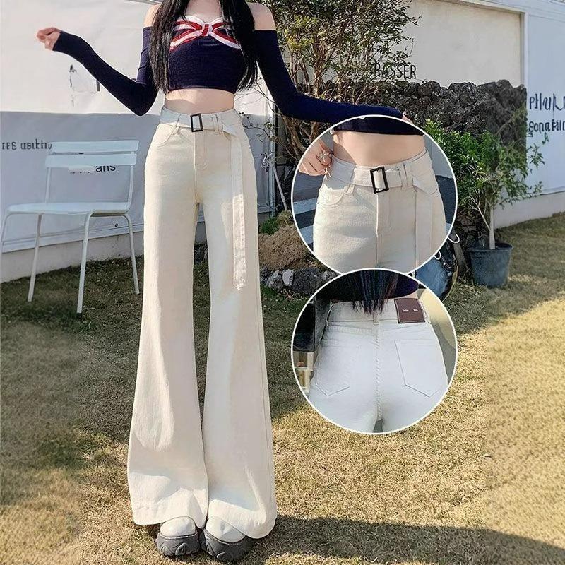 Comfortable Loose Stretch Design Sense High Waist Wide Leg Jeans Female Large Size Year Skinny Dragging Trousers Jeans for Women Long Denim Pants
