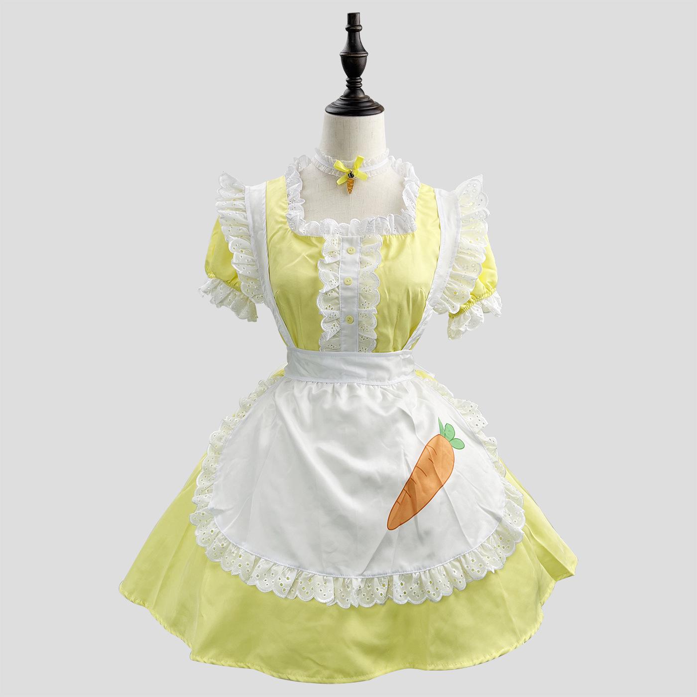 

Plus Size Little Rabbit Ji Radish Maid Cosplay Costume XL жёлтый