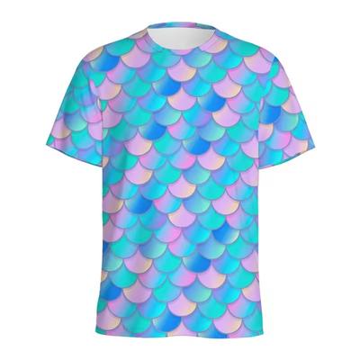 Zabawny wzór łuski ryby 3D nadruk T-shirt męski i damski letnia moda osobowość O dekolt krótki rękaw T-shirt Casual Tee Top