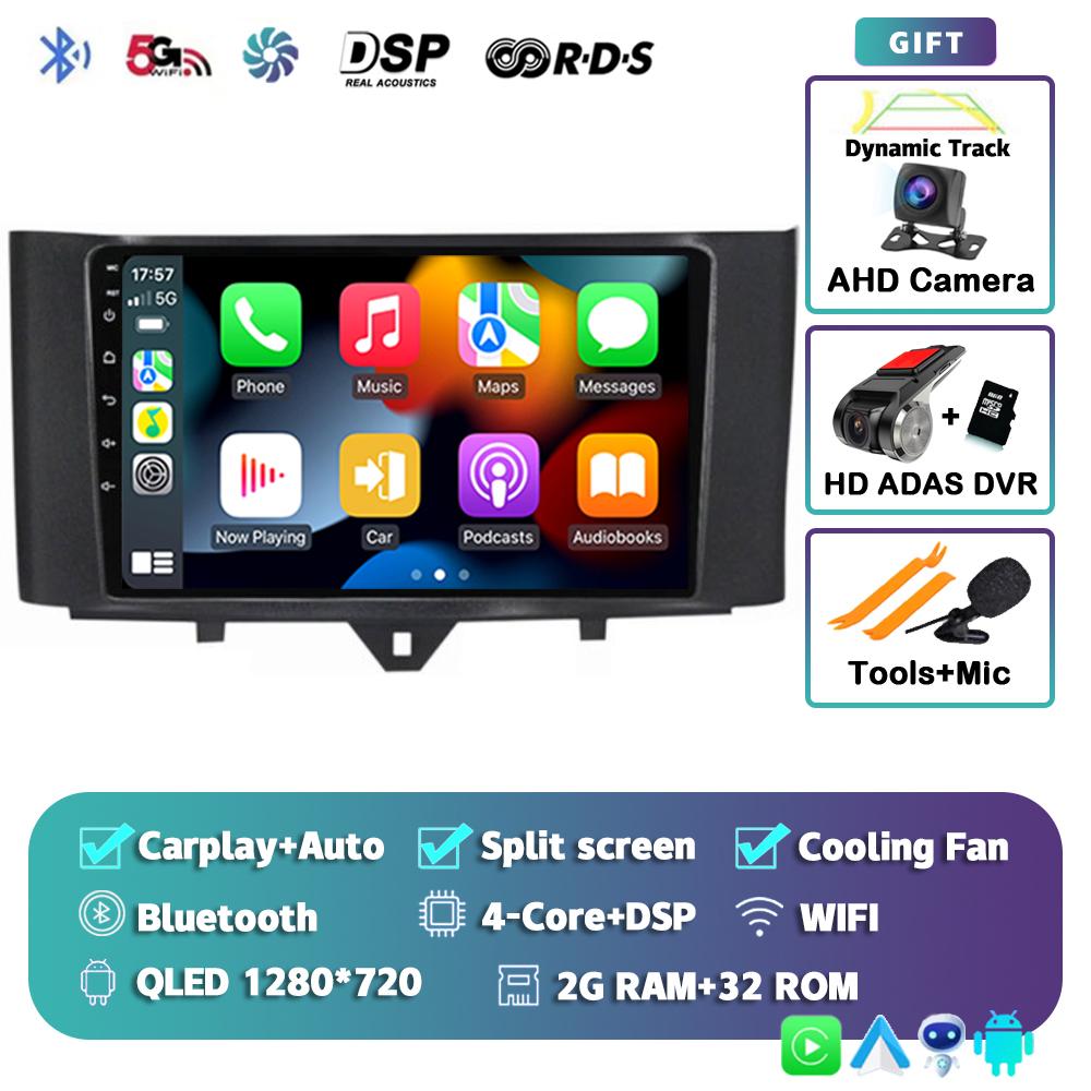 Android 14 Carplay Auto Car Raido For Mercedes Benz Smart Fortwo 451 2010-2015 Multimedia Video Player Autoradio GPS 4G Stereo