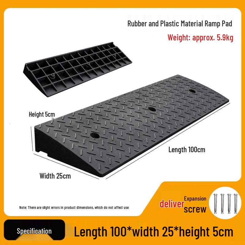Heavy-Duty Rubber Curb & Step Ramp