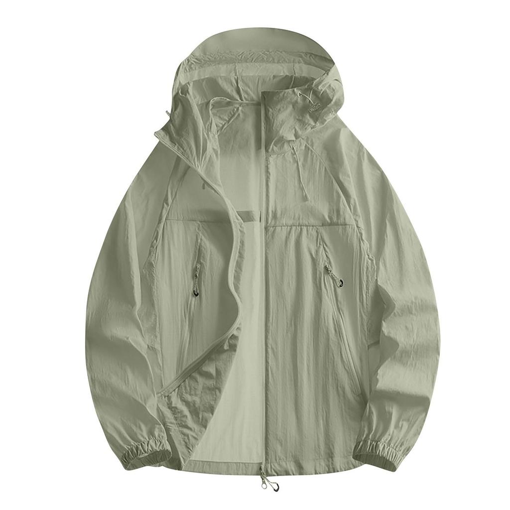 Lightweight Hooded Jacket For Couples Fashion Sunscreen Full Zipper Breathable Comfy Hoodies Coat Outdoor Sport Outwear