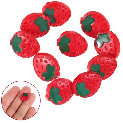 10Pcs Strawberry Decoration Buttons Colorful Resin Snap Embellishments for Children Clothing DIY Sewing Craft Baby Girls Sweater