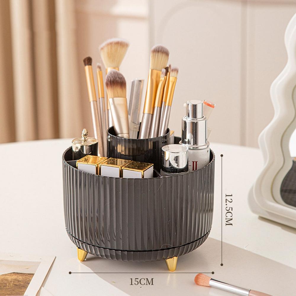 Rotating Cosmetic Organizer Makeup Brush Eyebrow Pencil Holder Desktop Storage Container