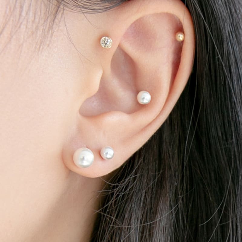 LUNNE 14k Perlen-Piercing (14k Gold) #PI02