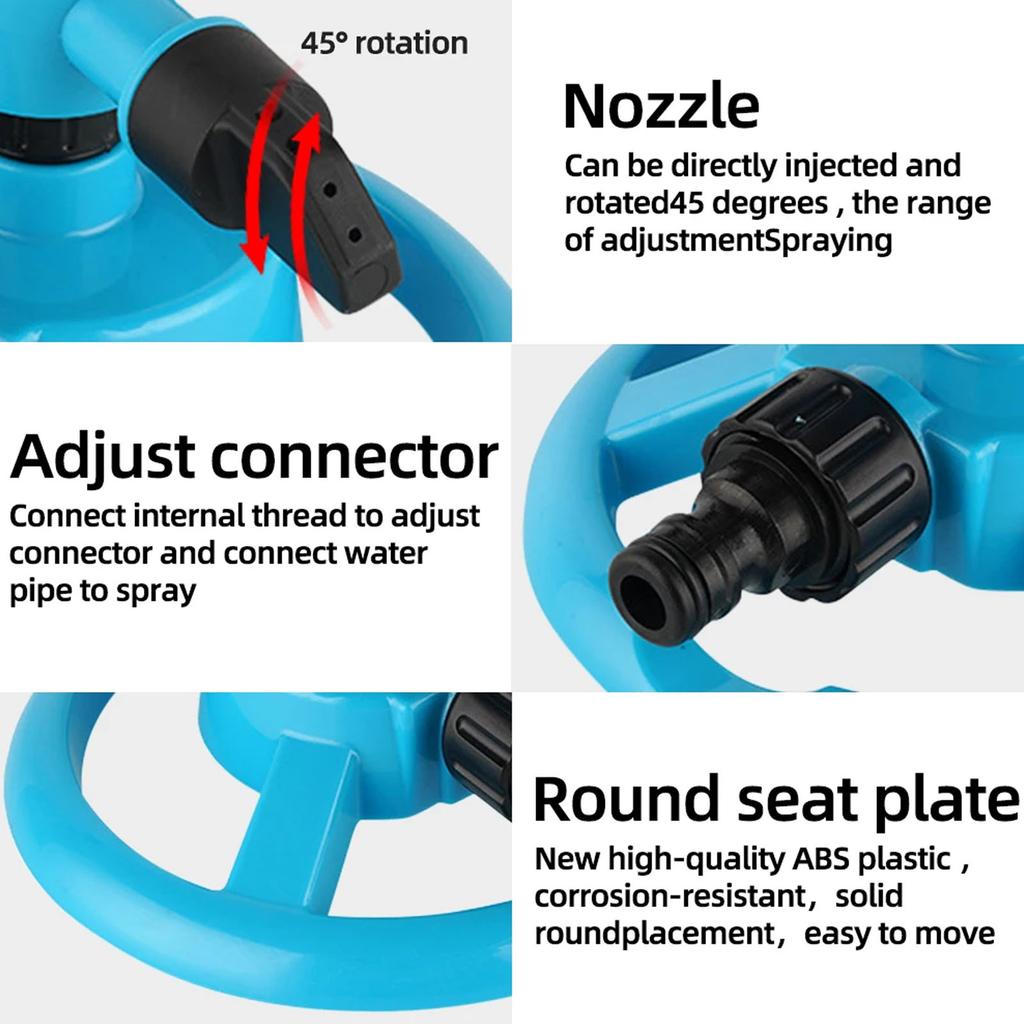 Automatic 360° Rotating Lawn Sprinkler Garden Water Sprinklers Large Area Coverage Lawn Irrigation System Sprinklers for Yard