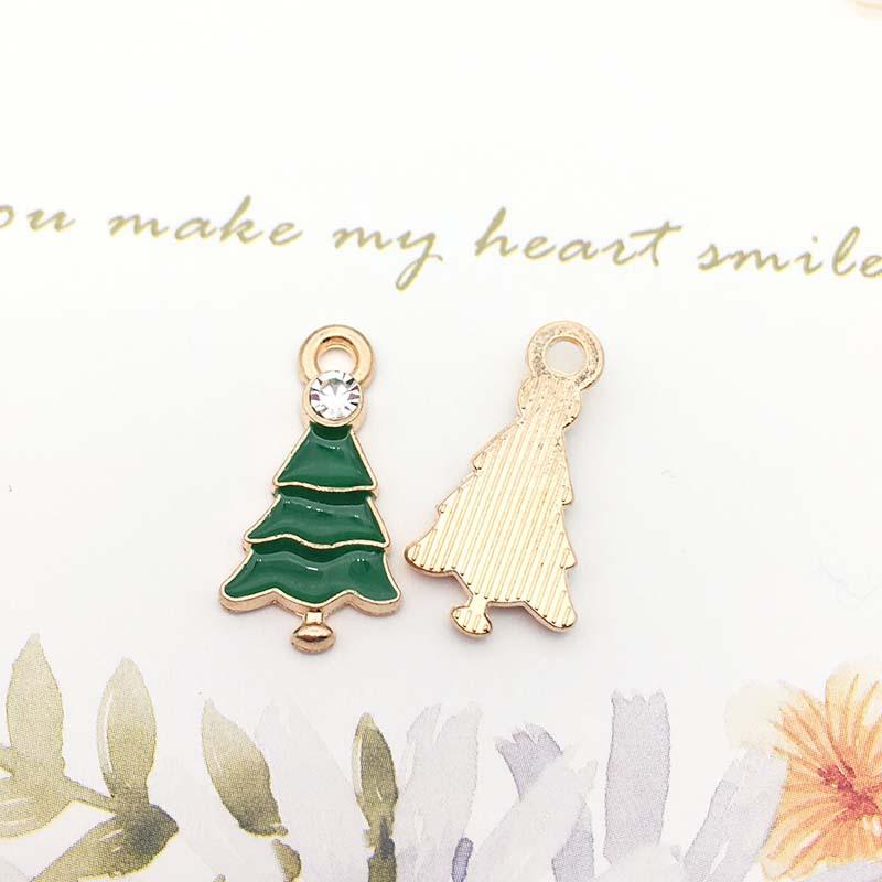 Christmas Oil Drip Alloy Small Pendant Bracelet Necklace Pendant Handmade Diy Material Jewelry Accessories