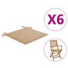 Day and Night - Day and Night Garden Chair Cushions 6 Pcs Beige Oxford Fabric 40x40x3 Cm