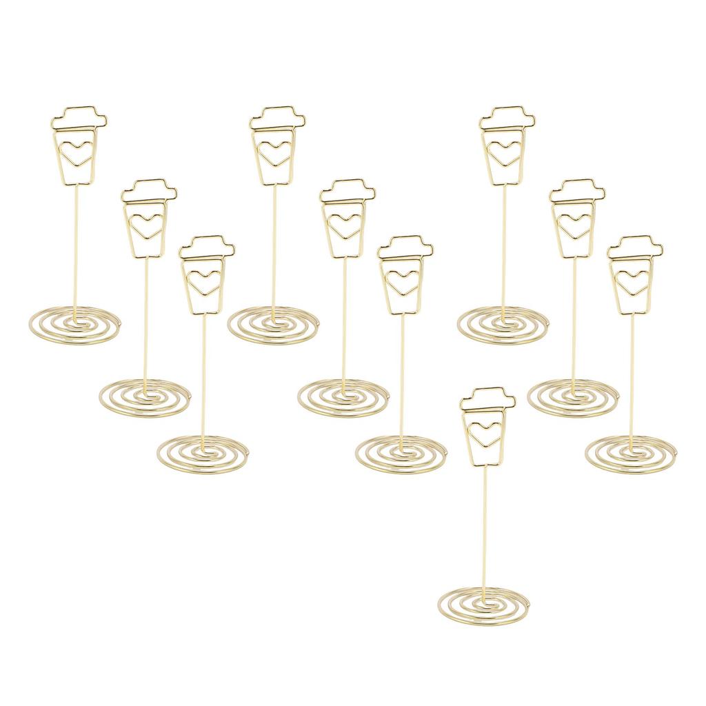 10Pcs Table Card Holder Reusable Metal Iron Place Stands Display Clips for Weddings Events Restaurants Parties