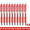 10/100 PCS Roise Retractable Gel Pens Set Black/Red/Blue Ink Ballpoint for Writing Refills Office School Supplies Stationery