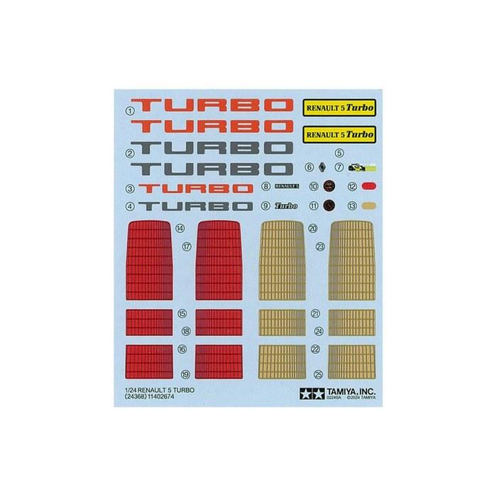 Tamiya 1/24 Sports Car Series No.368 Renault 5 Turbo Plastic Model 24368 (Automobile) Molded Color 152mm