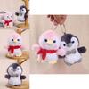Penguin Plush Keychain With Bow Tie And Scarf Design For Bag Decor