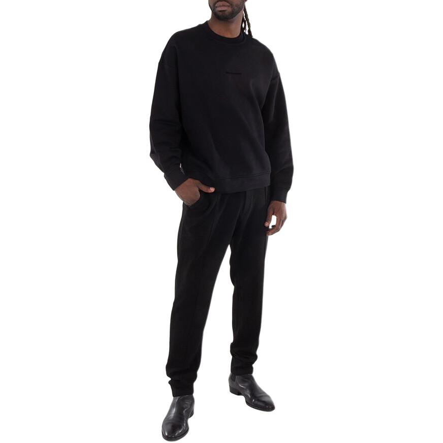 Emporio Armani FW24 Logo Letter Print Crew Neck Long Sleeve Sweatshirt Men Sweatshirt Black 6D1M95-1JTAZ-0999