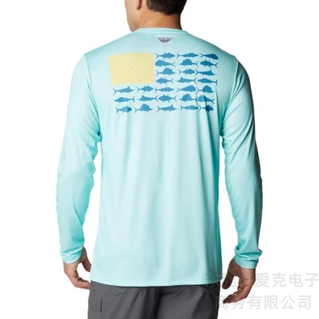 Colombia Pfg Fishing Suit Men's Long-sleeved T-shirt Summer Quick-drying Top Outdoor Sunscreen Breathable Fishing Suit