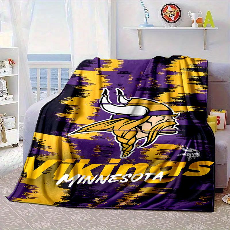 Vikings Team Spirit Portable Blanket/Soft Blanket Bedding Blanket Suitable for Travel Camping Living Rooms Offices Sofas Fan Gifts