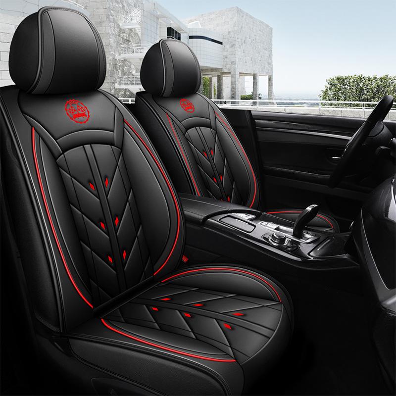 Universal Full Leather Car Seat Cushion for Five-Seaters - All-Season Coverage