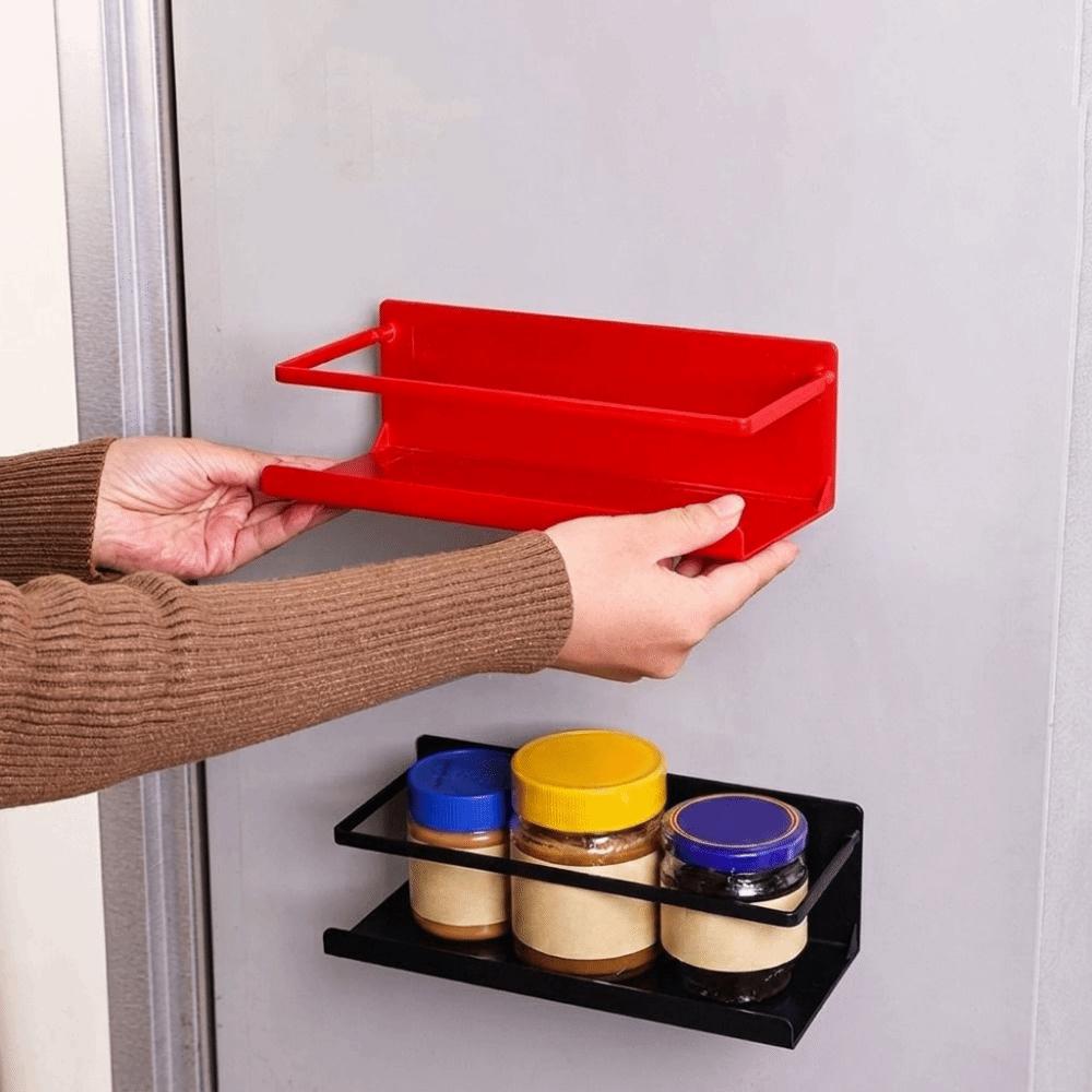 Wall Mounted Magnetic Storage Shelf Large Capacity Refrigerator Side Rack Spice Storage Rack Oven