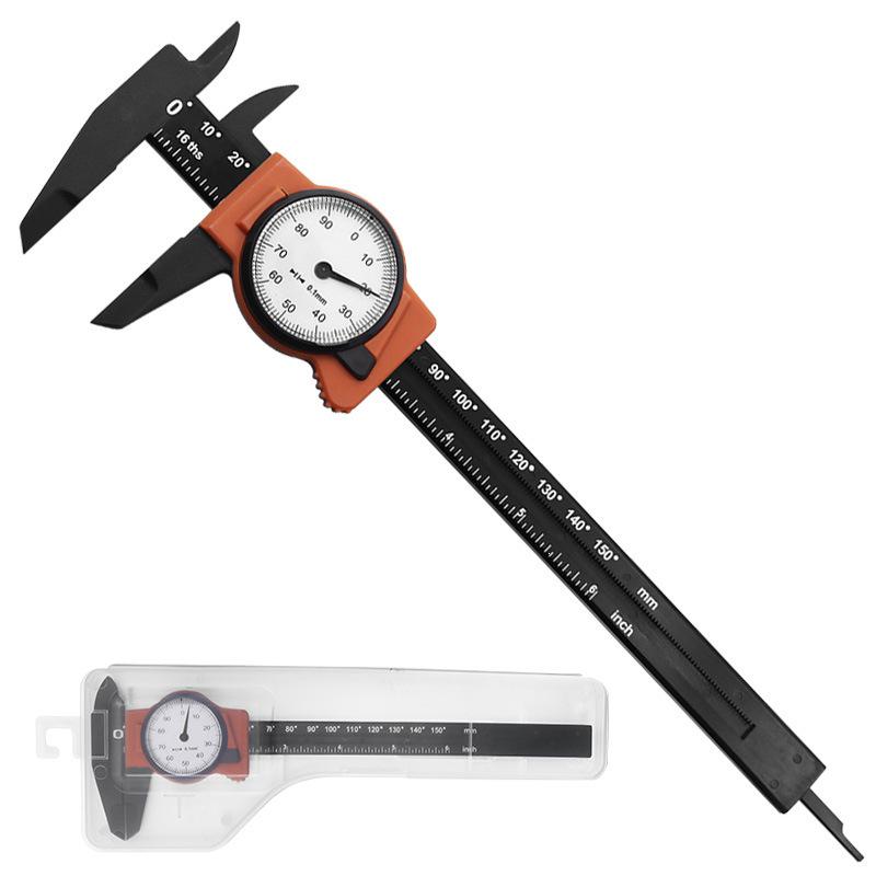 0-150mm Plastic Metric & Imperial Dial Vernier Caliper Metric Dial Caliper 0-150MM - Clear Plastic Box