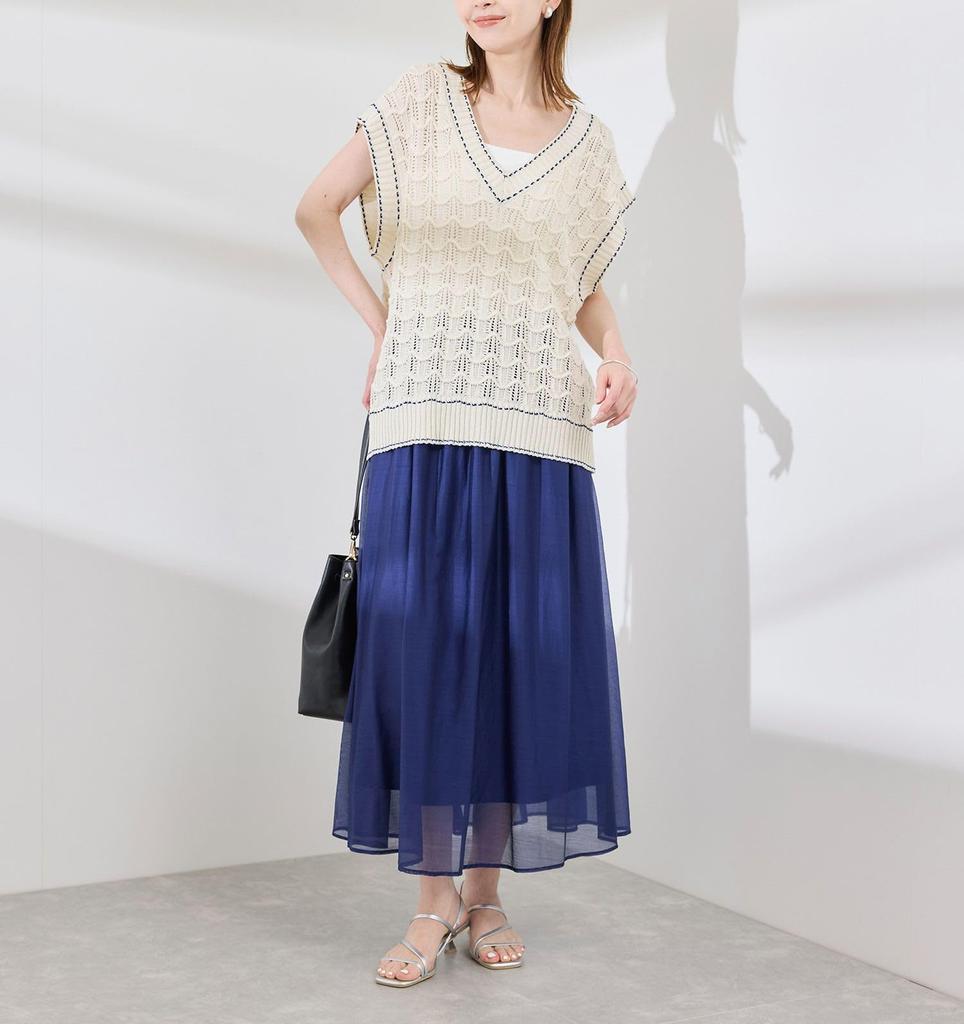 ROPE PICNIC Stitch Openwork Knit Vest GDM45000 38 Women's Color-Coordinated Off-the-Shoulder (15)
