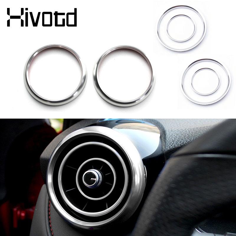 For MG ZS Car Accessories -2017 Auto Air Conditioning Outlet Cover Sticker Stainless Steel Vent Interior Decoration Stylings