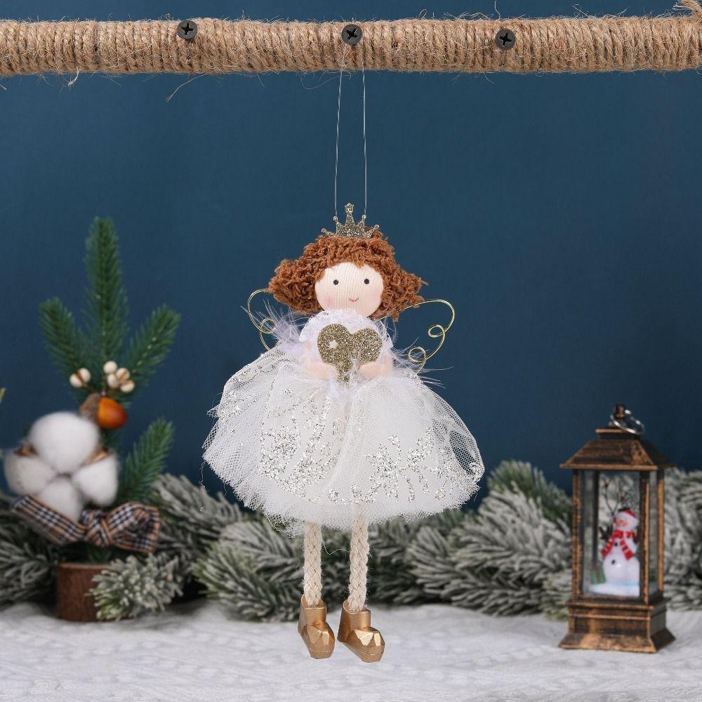 Durable Plush Angel Pendant Handmade Xmas Angel Ornaments Christma Doll Ornaments  Wedding Party