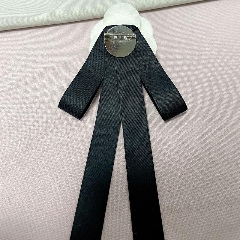 New Black Bowtie Ribbon Bow Brooch Fabric Camellia Flower Brooch Pins Vintage Wedding Party Brooches For Women Accessories