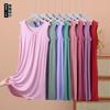 Pajama Women's Summer Sleeveless Vest Pajama Skirt, New Loose Large Size Suspender Skirt Spring and Summer
