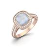 1.5 Cts Cushion Moonstone 925 Sterling Silver Rose Vermeil Solitaire Engagement Wedding Women Ring