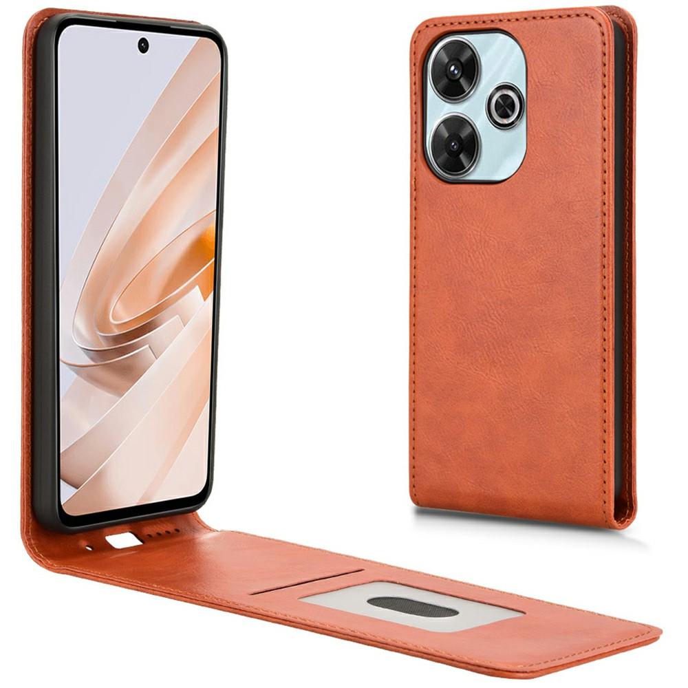 

Чехол для телефона для Xiaomi Redmi 13 4G/Note 13R 5G/Poco M6 4G Магнитная вертикальная откидная кожаная обложка со слотом для карт Orange