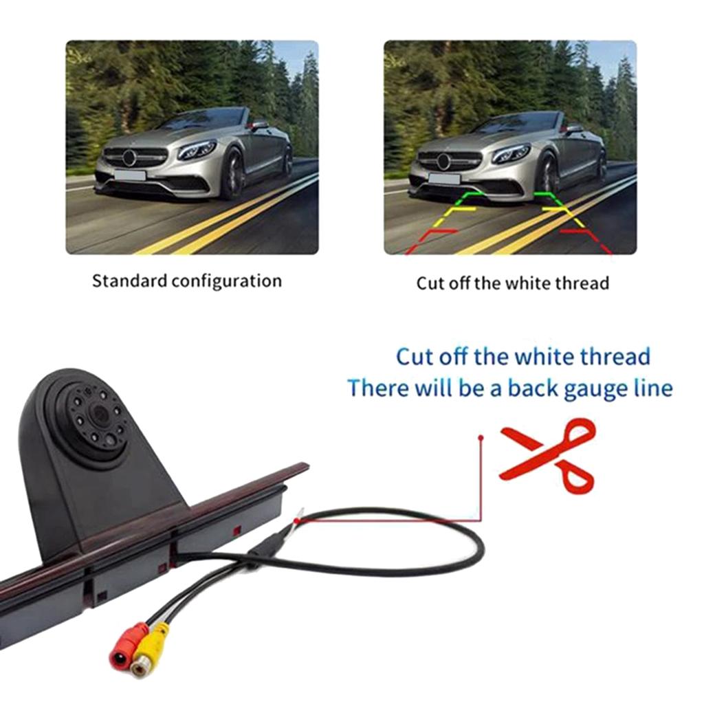 Third Brake Light Backup Camera with Night Vision for Sprinter W906 324H 524H Crafter 5'' Screen Replacement Accessories