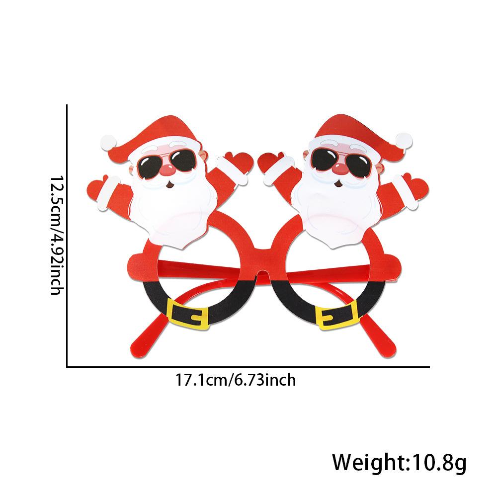 Christmas Decorations Party Glasses, Cartoon Elk Santa Snowflake Frame, Christmas Party Photo Booth Props