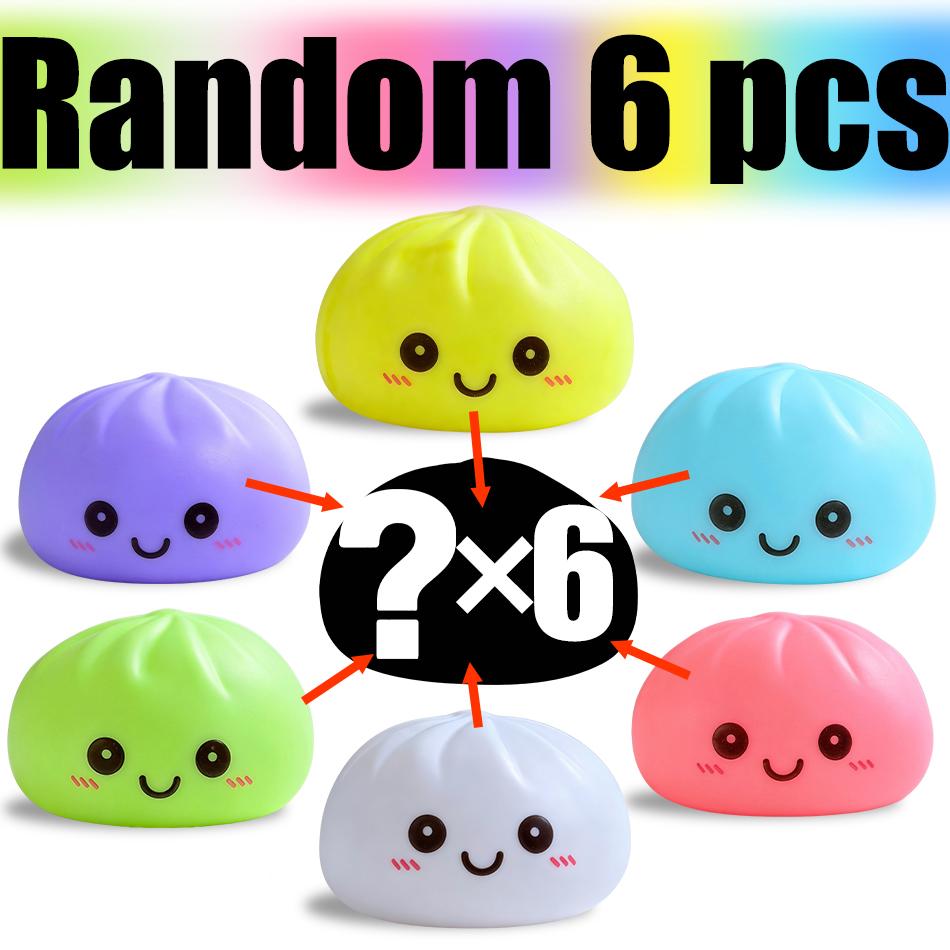 2027 Simulation Dumpling Squishy Night Light Soft Lightup Bubble Spitting Bun Birthday Gift Colorful Dumping Toy Squishy Gifts