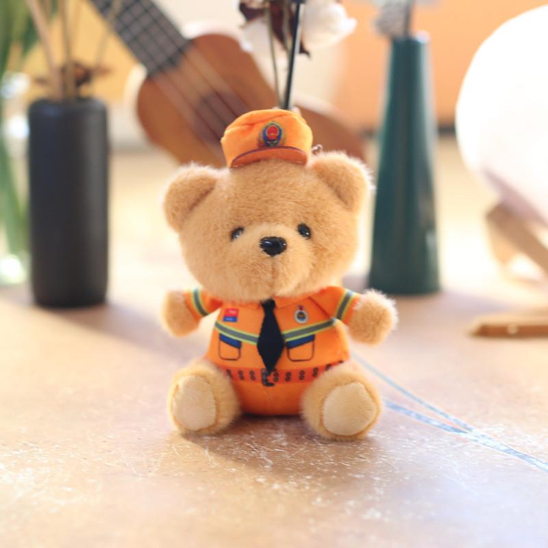 And Police Fire Fighter Panda Animal Plush Keyring With Short Pile For Gifts