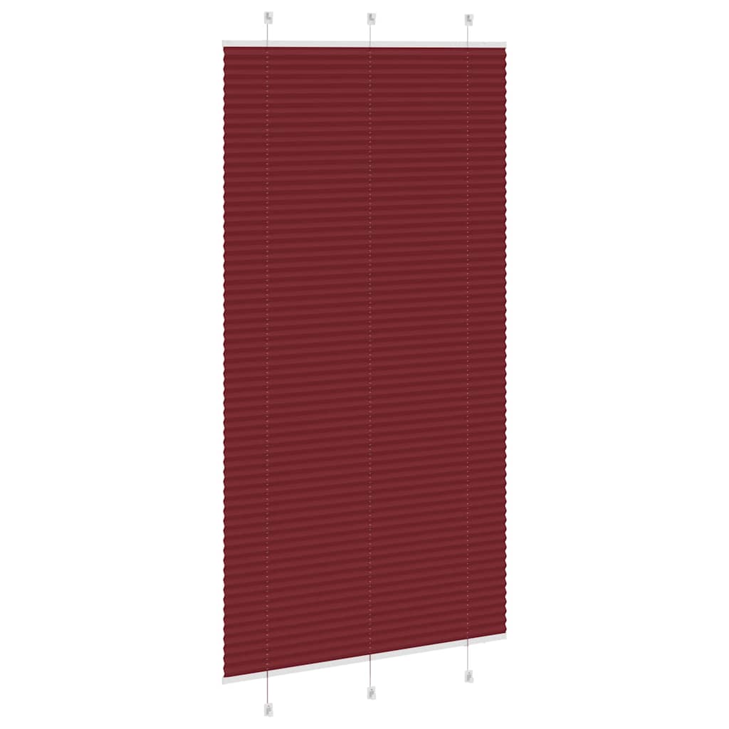 Burgundy Red Pleated Blind 105X200 Cm Fabric Width