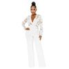 Elegant V-Neck Lace Slim Fit See-Through Jumpsuit