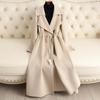 2024 Autumn/Winter Women's Long Double-Faced Wool Coat - Over-the-Knee, Slimming, High-End Wool Blend.
